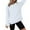 White, variant on HongQid Women's Casual Sweatshirts Crewneck Long Sleeve Fuzzy Fleece Jackets Side Slit Midweight Pullover Fall Fashion