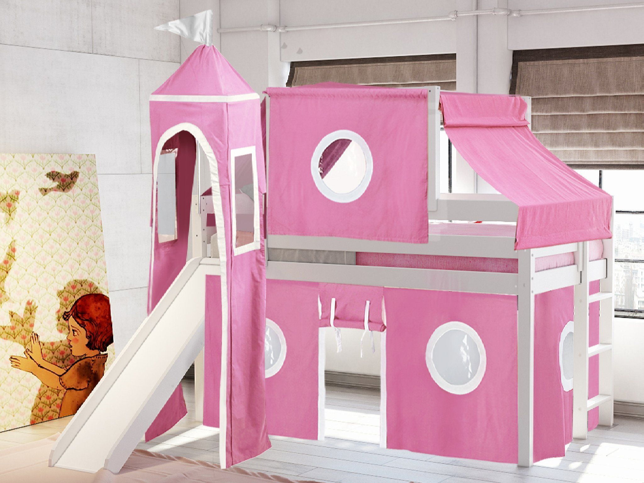 princess bed with a slide