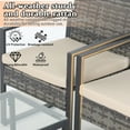 thumbnail image 3 of Junkai 3-Piece Metal Outdoor Bistro Sets with 2 Single Seats and 1 Coffee Table, Black/Beige, 3 of 7