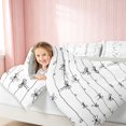 thumbnail image 5 of Erosebridal Sassy Line Art Bow Queen Bedding for Girls, Minimalist Girly Ditsy Print Bedding Comforter Set Queen, Gray Reversible 7-Piece, 5 of 6