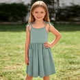 thumbnail image 7 of qucoqpe Spaghetti Straps Mini Dress Casual Comfy Pleated Soft Solid Color Spaghetti Straps Beach Vacation Dresses for Girls, 7 of 7