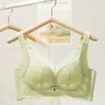 thumbnail image 5 of Penkiiy Women Bras Woman's Gathered Together Large Size Daily Bra Underwear No Rims Green Bras, 5 of 5