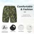 thumbnail image 4 of Kdxio Green Skulls Print Men'S Swim Trunks With Compression Liner 7 Inch Inseam Quick Dry Swim Shorts, 4 of 7
