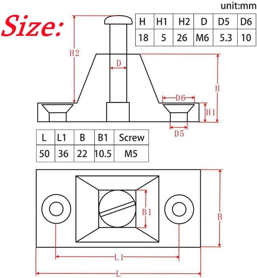 ABCISI Pair of Marine Grade 316 Stainless Steel Side Mount Deck Hinge, Pyramid-Shape Base for Bimini Tops Screws Hardware, Fittings Marine Kayak Canoe Boat Cover Bimini Sprayhood Hardware Accessories