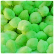 Pom Poms, solid Color, 1.5-inch (38mm), 100-pc, Neon Green
