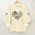 thumbnail image 2 of SOMOWI Chandail pour Femmes de la Saint-Valentin à Imprimé, Manches Longues, Col Rond, Chandail Décontracté, Vêtement, Beige, Graphique, Hauts d'Automne, TG, 2 of 5