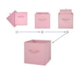 thumbnail image 4 of Mainstays Collapsible Cube Fabric Storage Bins (10.5" x 10.5"), 6 Pack, Pink Puff, 4 of 6