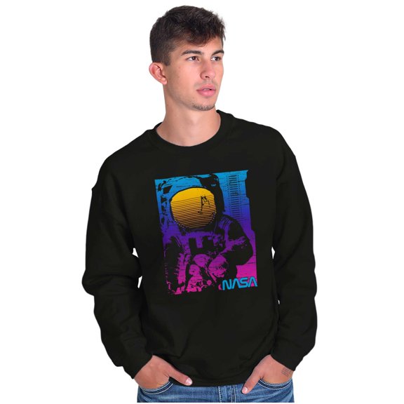 Vaporwave NASA Space Astronaut Sweatshirt for Men or Women Brisco Brands S