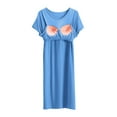 thumbnail image 5 of Besolor Plus Size Nightgowns for Women Summer Comfy Short Sleeve Crew Neck Sleepwear Sleepshirts Sleep Dress, 5 of 7
