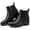 Black, variant on Ecetana Women's Ankle Boots Low Heel Round Toe Chunky Short Booties with Side Zipper