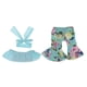 thumbnail image 4 of Conjunto de 3 piezas de lindo hombros descubiertos y pantalones acampanados florales para 18 pulgadas azul claro, 4 of 4