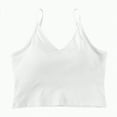 thumbnail image 4 of ORT Women Ribbed Tank Top with Built in Bra Sleeveless Camisole Tops(Z05-White,M), 4 of 5