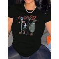 thumbnail image 1 of Gorillaz Band Graphic Print T-Shirt for Women - Casual Crew Neck Short Sleeve Tee with Cotton Blend - Comfortable Medium Stretch Knit Fabric Top for All Seasons, 1 of 7