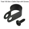 thumbnail image 3 of Uxcell 13.2mm Nylon R Type Cable Clip Wire Clamp with Screws Black 100 Pieces, 3 of 5