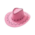 thumbnail image 2 of Sombrero de vaquero de gamuza estilo western cómodo con circunferencia interior de 58 cm de ala ancha para Rosa, 2 of 9
