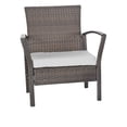 thumbnail image 5 of SAFAVIEH Avaron Outdoor Patio 4 Piece Conversation Set, Brown/Grey, 5 of 6