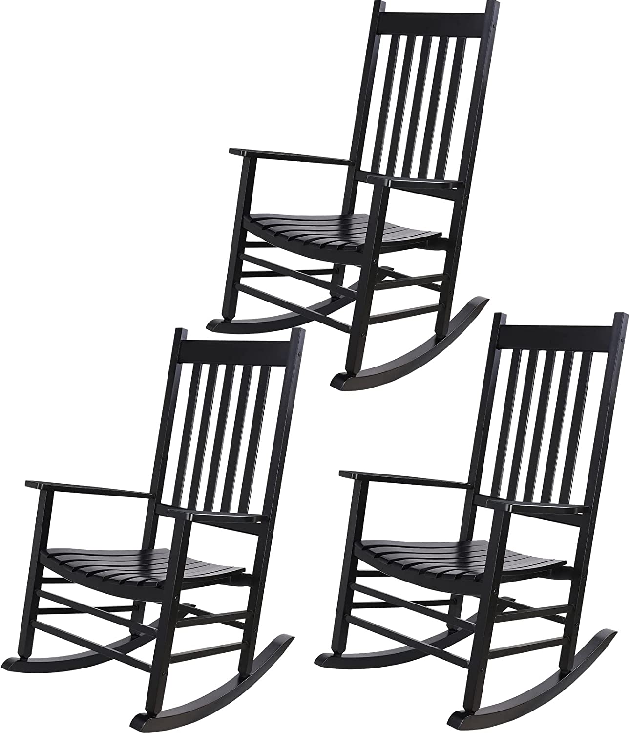 Arlopu Wooden Rocking Chairs, Indoor Outdoor Porch Adirondack Rocker