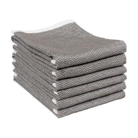 Reversible Terry Web Kitchen Towels | Set of 6 18 x 28 Inch Absorbent, Durable, Beautiful, and Luxuriously Soft Kitchen Towels | Perfect for Kitchen Spills, Cleaning, and Drying Your Hands -