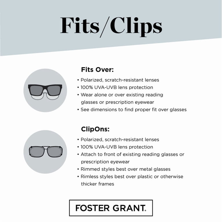 Polar Optics Clip-On Rectangle Sunglasses, Gray photo 7