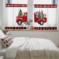thumbnail image 5 of Christmas Truck Sheer Curtains 45 Inches Long, Xmas Tree Red Plaid Snowflake Winter Light Filtering Window Curtains for Living Room/Bedroom, Rod Pocket Voile Sheer Curtain Drapes, 52"Wx45"L, 2 Panels, 5 of 9