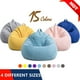 thumbnail image 2 of Sillón puff sin relleno, puf gigante relleno, sofá cama, puf de lino grueso con flocado, asiento otomano, puf, muebles de salón, 2 of 5