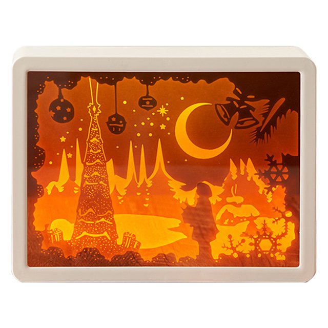 Lámpara De Talla De Papel Luz de talla de papel de espejo 3D (niña rezando)