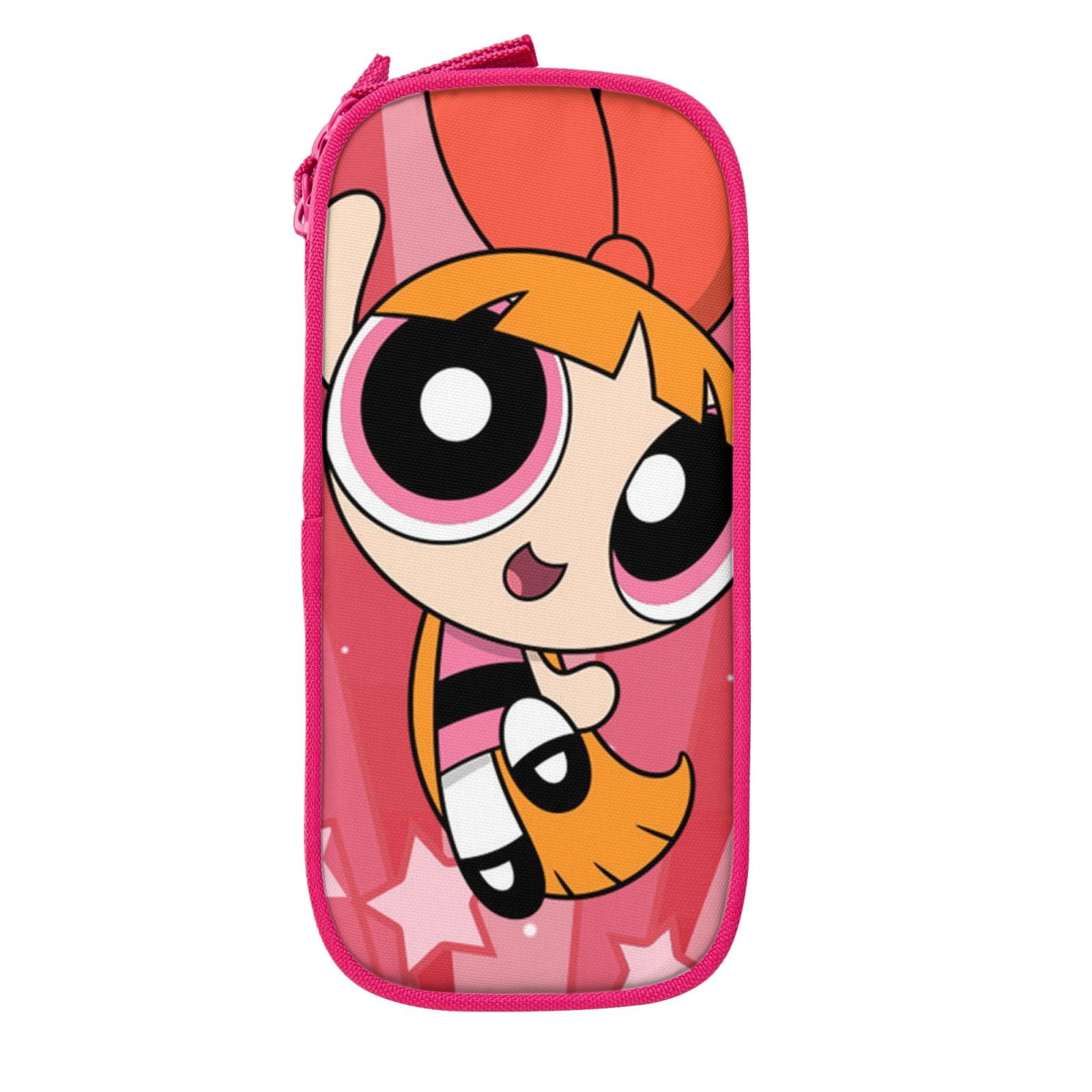 The Powerpuff Gi-rls Pencil Case Large Capacity Pencil Pouch Penbag Office Stationery Organizer Travel Makeup Bag Pink