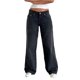 thumbnail image 1 of Pantalones vaqueros de pierna ancha for mujer, de talle bajo, holgados, pierna recta, pantalones de mezclilla for novio, pantalones vaqueros sueltos casuales, estilo niña Y2K, 1 of 4