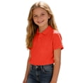 thumbnail image 6 of XUNKUSGA 3-Pack School Uniform Soft Cotton 2-Button Short Sleeve Collar Athletic Golf Shirt Classic Solid Color Stretch School Uniform Shirt for Kids,14 Years, 6 of 9