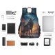 thumbnail image 4 of Disketp Moonlit Night Sky Wolf Mochila Ligera e Impermeable, Mochila de Día Resistente para Viajes, Senderismo y Uso Diario para Hombre y Mujer, 4 of 7