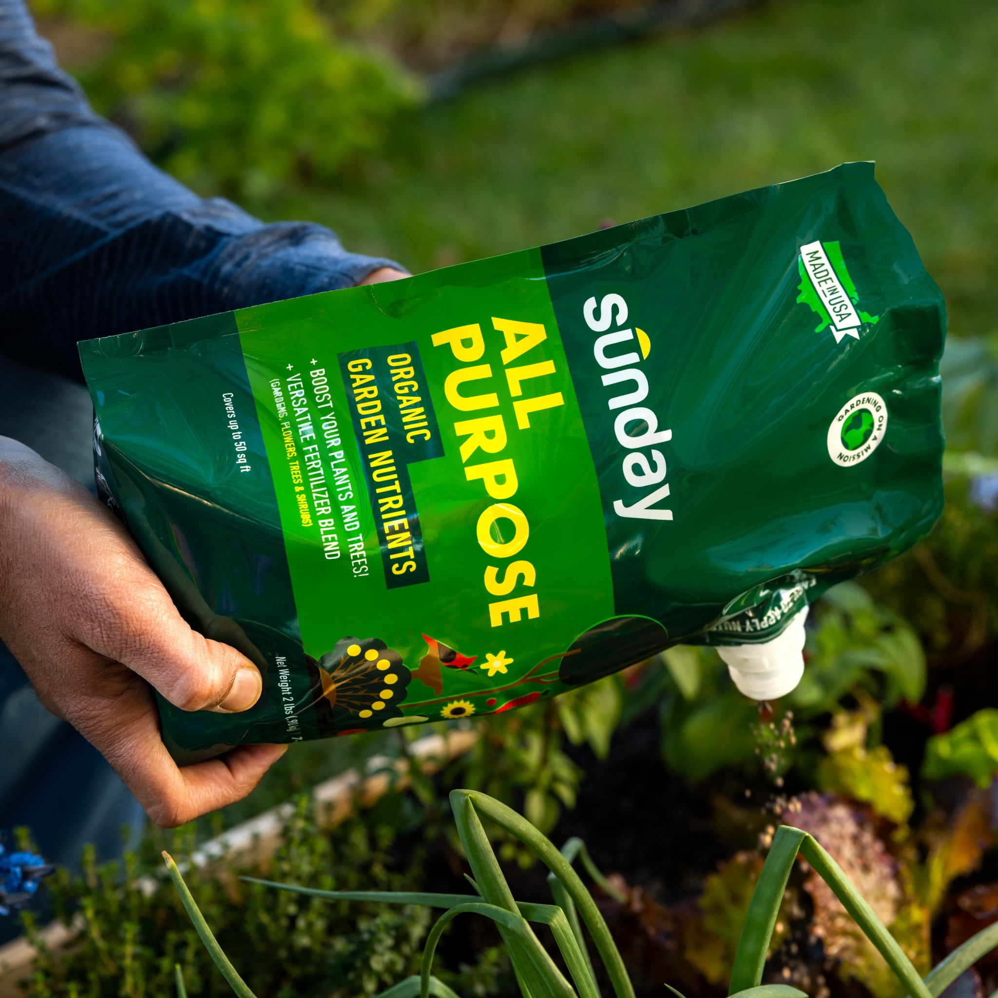 Sunday All-Purpose Organic Garden Nutrients 7-3-7, 50 Sq. Ft. Coverage, 2 lbs.