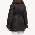 thumbnail image 4 of HTNBO Winter Jackets Women Trench Coat Quilted Lightweight Puffer Jacket Stand Collar Peacoat, 4 of 6