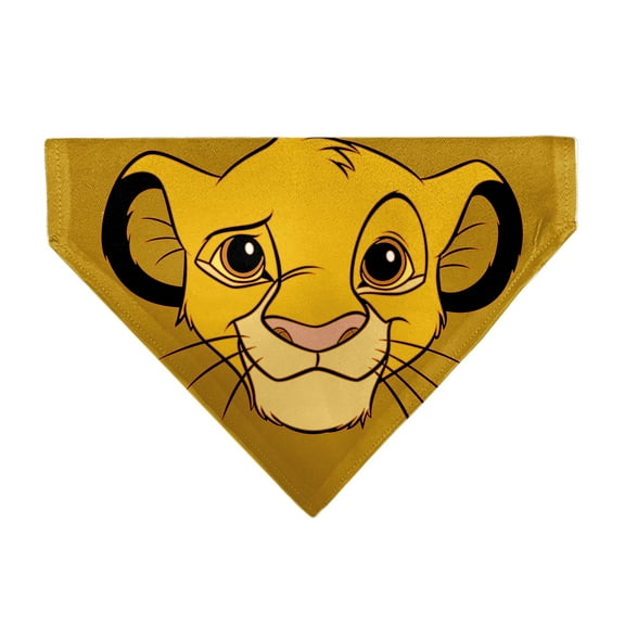 Disney Pet Bandana Lion King Young Simba Face Close Up Orange Slip On Collar Bandana Only