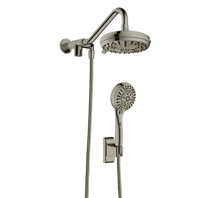 PULSE ShowerSpas 1053-BN Oasis Shower System with 5-Function 7" Showerhead, 6-Function Hand Shower, Brushed Nickel Finish