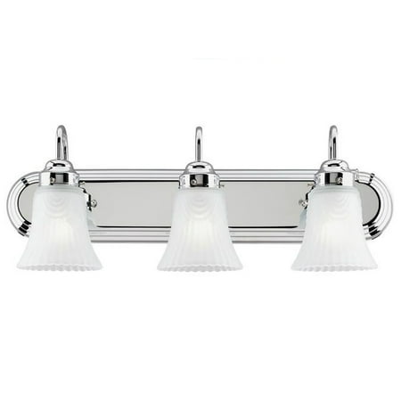 westinghouse 6652200 8.5" tall 3-light vanity bathroom fixture with frosted  ribbed glass shades