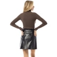 thumbnail image 7 of MixMatchy Women's Long Sleeve Turtle Neck Fitted Crop Ribbed Knit Sweater, 7 of 7