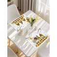 thumbnail image 5 of Yellow Bees Gnomes Placemats Set of 4, Spring Floral Branches Modern Art Placemats for Dining Table, Place Mats for Kitchen Tabletop, Waterproof Wipeable Dining Table Mats Set, 5 of 9
