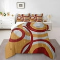 thumbnail image 2 of Erosebridal Abstract Circle Spiral Bedding Twin Comforter Set, Orange Red Gray Down Comforter, Geometry Room Decor Lightweight 2-Piece, 2 of 8