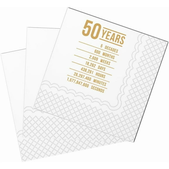 20pcs Funny 50th Birthday Cocktail Napkins, Funny 50th Birthday Paper Cocktail Beverage Napkins for His Her Fifty 50th Bday Decor | , 5x5" 5"x5"