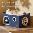 thumbnail image 2 of Cama Cat House extra ancha para gatos de interior, color azul, 2 of 8