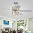 thumbnail image 5 of Warehouse of Tiffany Perris 52-inch 5-Blade Chrome Lighted Ceiling Fans with 2-Tier Crystal Shade (Remote Controlled), 5 of 5