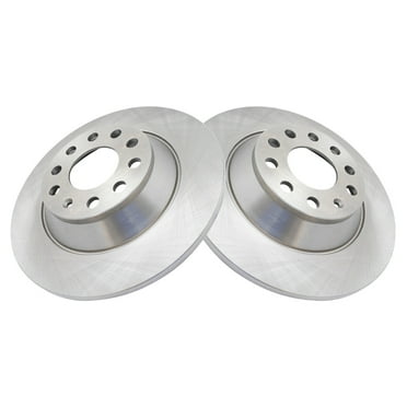 TRQ Rear Brake Rotors Set Solid Fits Select 2006-2010 Audi A6 2005-2011 A6 Quattro