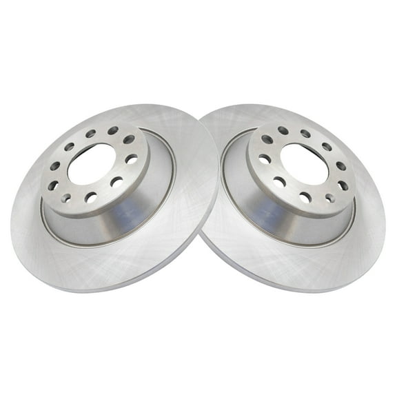 TRQ Rear Brake Rotors Set Solid Fits Select 2006-2010 Audi A6 2005-2011 A6 Quattro