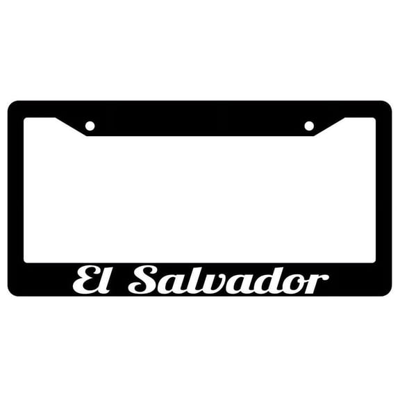 El Salvador Black Plastic License Plate Frame