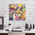 thumbnail image 5 of Epic Graffiti 'Funky Deer' by Grey, Giclee Canvas Wall Art, 18"x18", 5 of 6