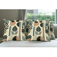 thumbnail image 4 of Ambesonne Monstera Throw Pillow Cover Pack of 4, Mid Century Boho Abstract, 4 Pcs-18" x 18", Pale Reseda Green and Camel, 4 of 5