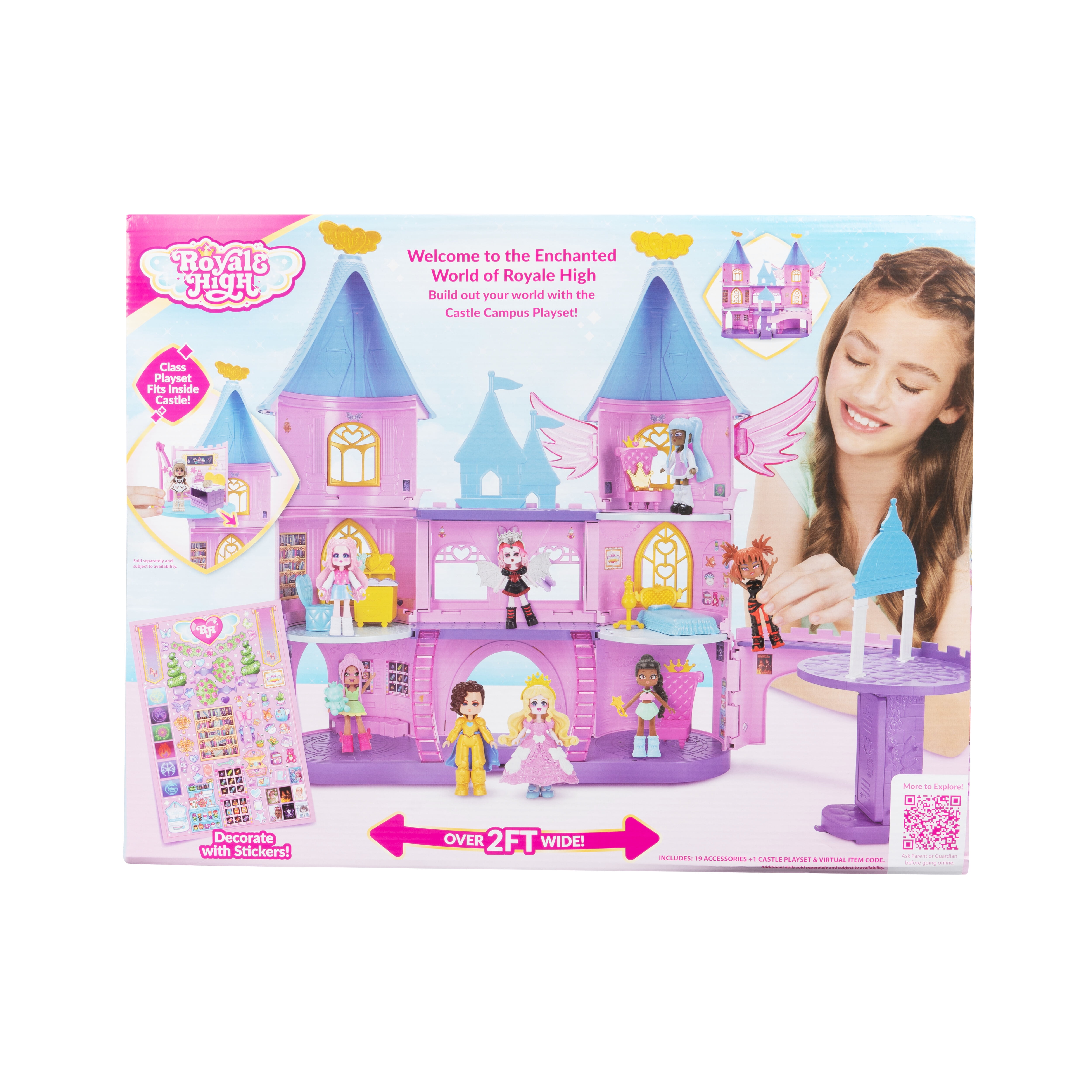 Royale High Castle Campus Playset - (2) Exclusive Dolls, 3 Floors to Explore with 360° Play - 19 Accessories - Virtual Item Code Included - Ages 5+