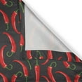 thumbnail image 4 of Ambesonne Vegetable Valance Pack of 2, Hot Spice Chilli Peppers, 42"X12", Grey Vermilion and Green, 4 of 5
