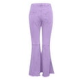 thumbnail image 5 of LLYwey Women's Casual Pants Women's Fashion Denim Button Zipper Solid High Waist Pockets Jean Wide Leg Pants Flare Trousers Pants Female Long Pant Style H1242 Purples L, 5 of 6