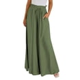 thumbnail image 3 of Womens Tie Waist Wide Leg Summer Pants with Drapery Casual Trousers Comfortable and Chic Wear Green M, 3 of 9
